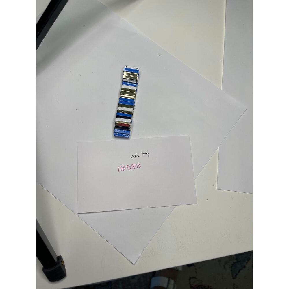 J. Crew JCREW bracelet blue black white silver tone signed costume jewelry - Picture 13 of 14